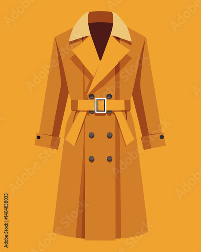 A timeless trench coat carefully created to withstand the test of time and easily passed down through generations.. Vector illustration