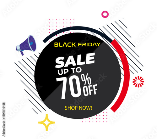 Black Friday Sales Promotion, stickers, clip art images, social media share, poster184.ai