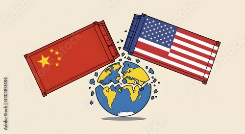 Colliding Trade: US and China Shipping Containers Fracturing the Globe