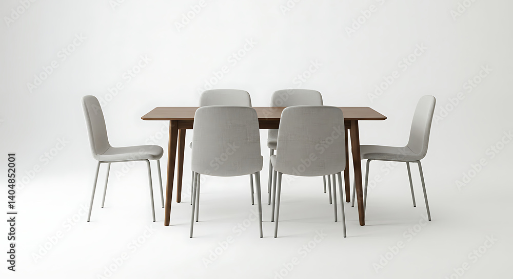 Minimalist Dining Set: Warm Wood, Soft Hues AI Generated Minimalist Dining Set: Warm Wood, Soft Hues AI Generated