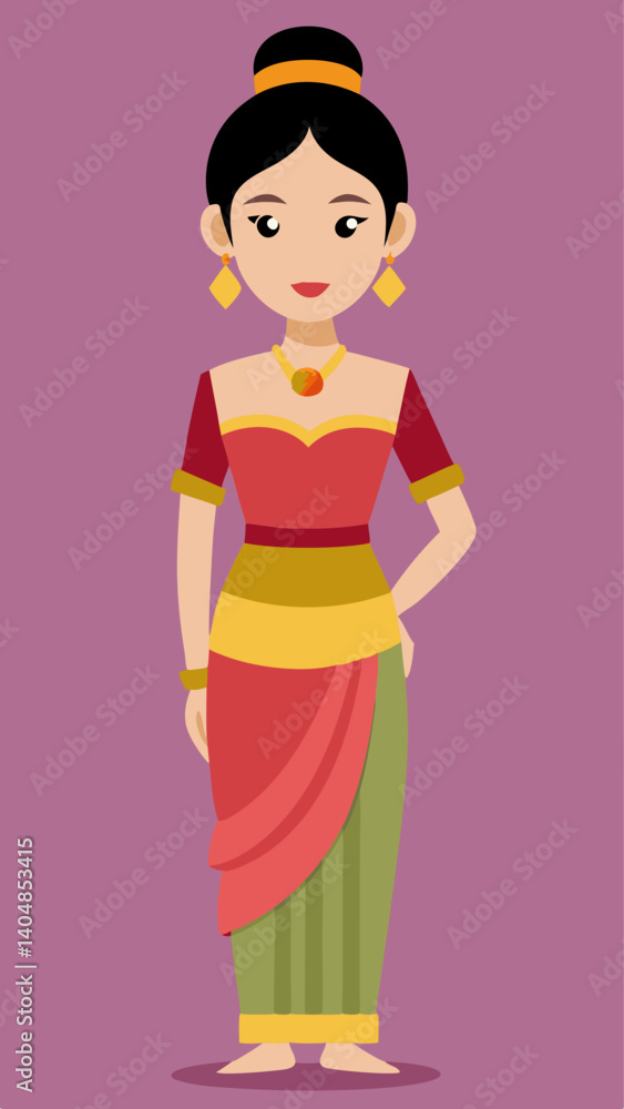 A woman wearing a red dress and gold jewelry. She has a red necklace and earrings. She is smiling A woman wearing a red dress and gold jewelry. She has a red necklace and earrings. She is smiling