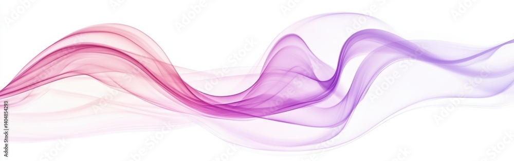 Soft pastel pink and lavender mist blending naturally in wave patterns against a white background for artistic and design purposes