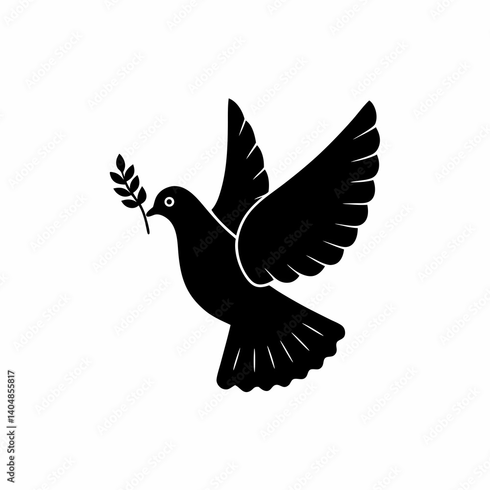 Obraz premium creative details Peace Dove Icon Vector Illustration