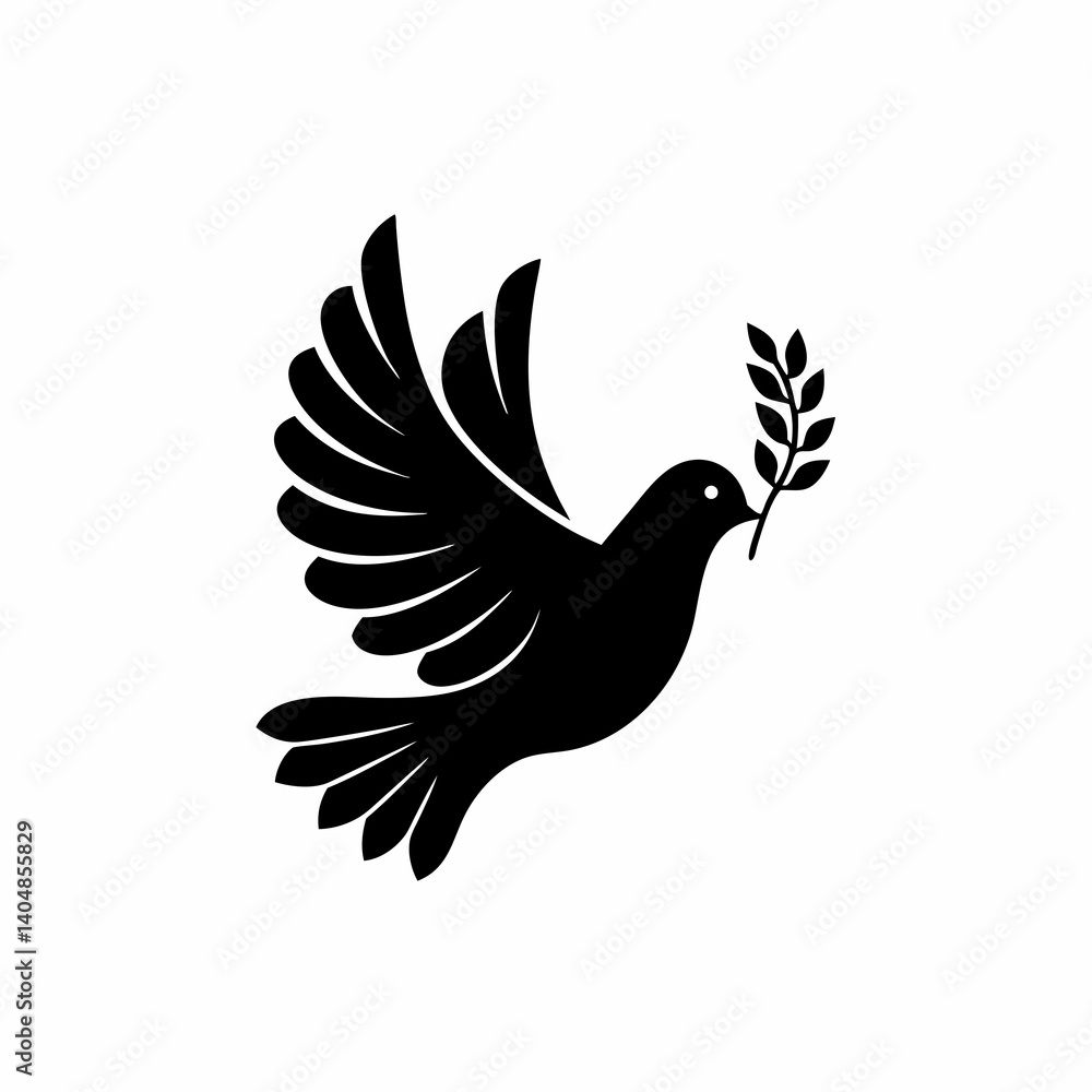 Obraz premium creative details Peace Dove Icon Vector Illustration