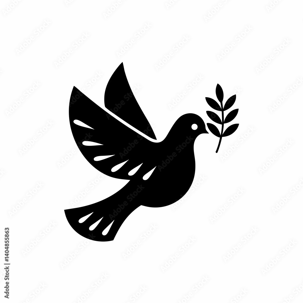 Fototapeta premium creative details Peace Dove Icon Vector Illustration