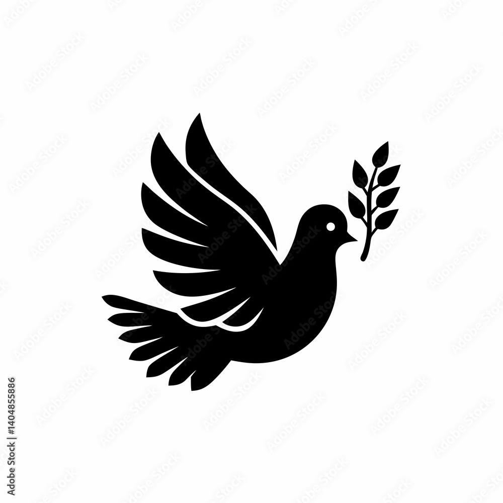 Obraz premium creative details Peace Dove Icon Vector Illustration