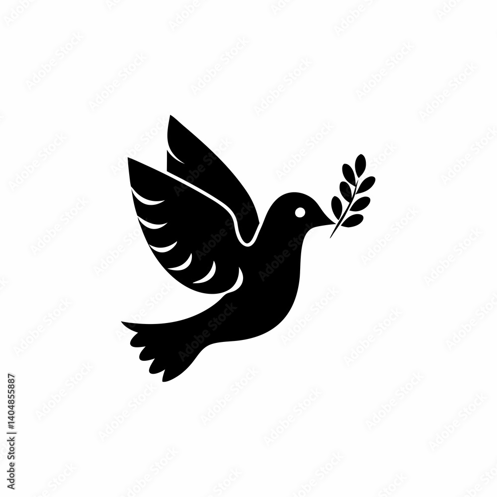 Fototapeta premium creative details Peace Dove Icon Vector Illustration