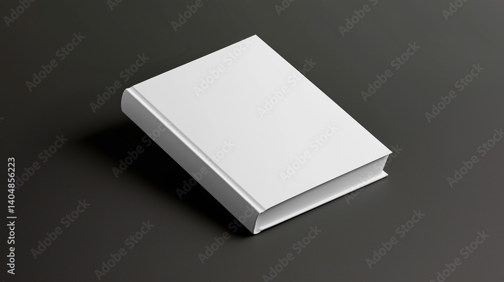 Close-up view of a white hardcover book with sharp edges resting on a dark surface. AI Generated Images Close-up view of a white hardcover book with sharp edges resting on a dark surface. AI Generated Images