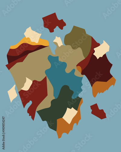 The oncepristine field is now covered in a patchwork of torn stained and outofstyle garments a grim visual of the fast fashion cycle.. Vector illustration