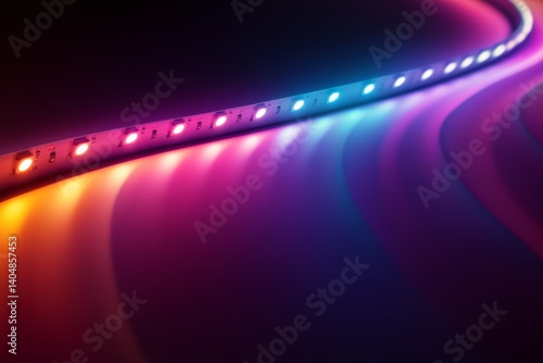 Curved RGB LED strip lights, vibrant colors