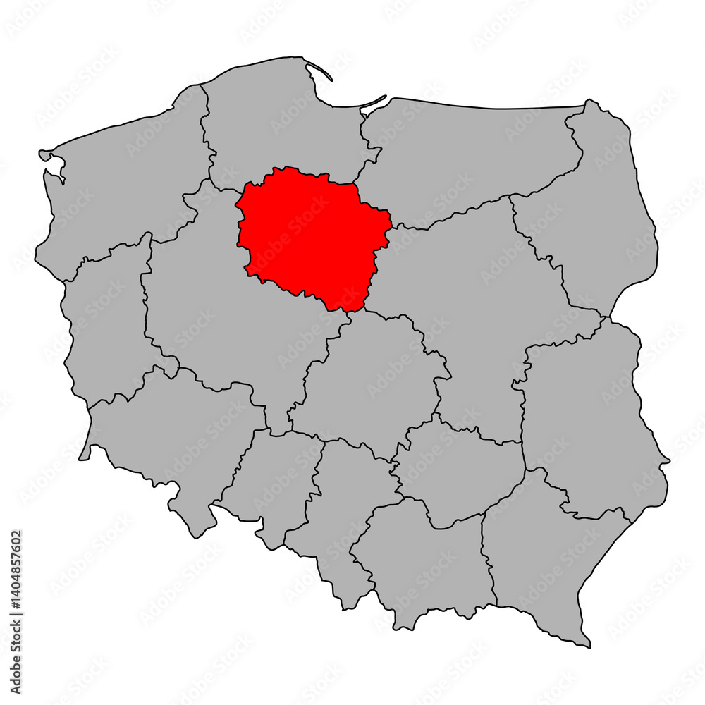 Kuyavia Pomerania of Poland map shape, travel web flat concept icon vector illustration . Kuyavia Pomerania of Poland map shape, travel web flat concept icon vector illustration .