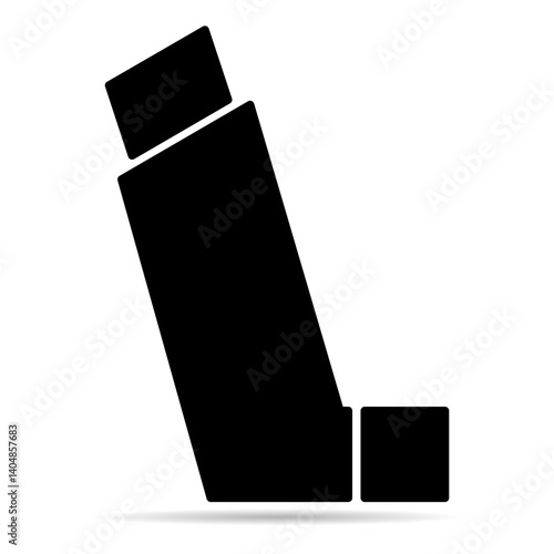 Asthma inhaler design shadow icon, medicine health care sign, graphic vector illustration .