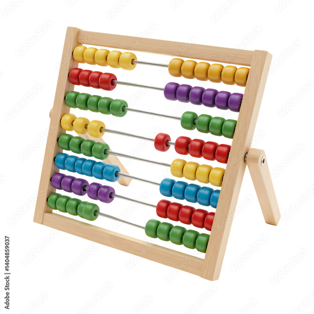 Kids Wooden Abacus: Math Learning Toy on Transparent background Kids Wooden Abacus: Math Learning Toy on Transparent background