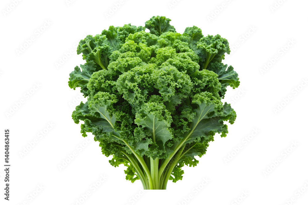 Vibrant Green Kale Bunch Isolated on White Background Fresh Leafy Vegetable Vibrant Green Kale Bunch Isolated on White Background Fresh Leafy Vegetable