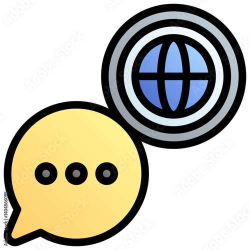 Language. Editable vector icon, coloured with outlined stroke.
