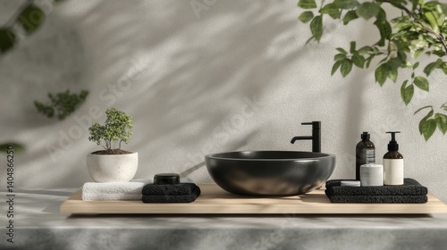 Wallpaper Mural Modern washbasin and soap dispenser in natural setting Torontodigital.ca