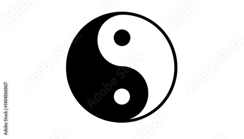Yin Yang Symbol in Minimalist Design  