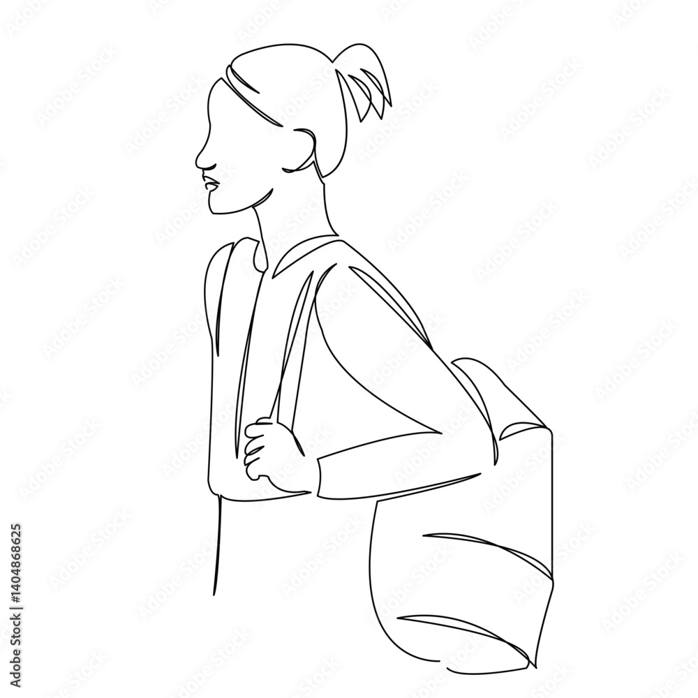 One continuous single drawing line art flat doodle education, student, school, girl, schoolgirl, study, class. Isolated image hand draw contour on a white background
One continuous single drawing line art flat doodle education, student, school, girl, schoolgirl, study, class. Isolated image hand draw contour on a white background