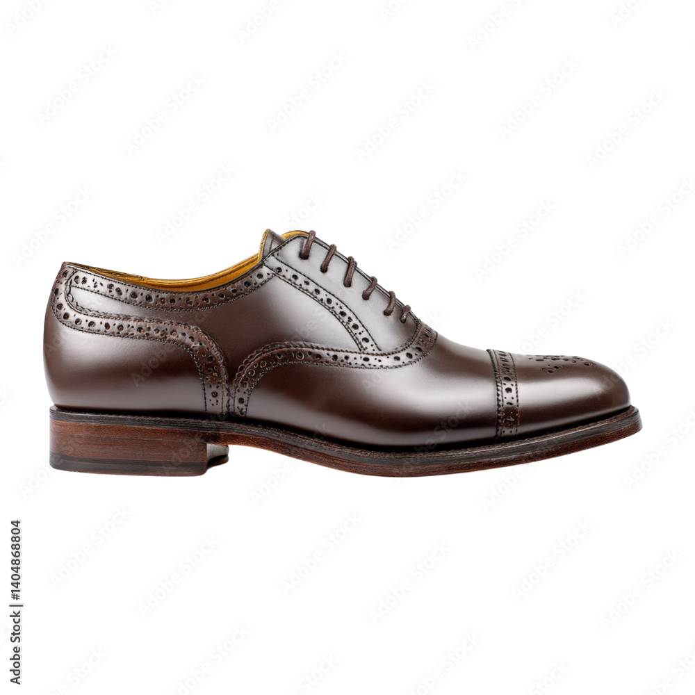 Dark Brown Leather Brogue Oxford Shoes on Transparent Background Dark Brown Leather Brogue Oxford Shoes on Transparent Background