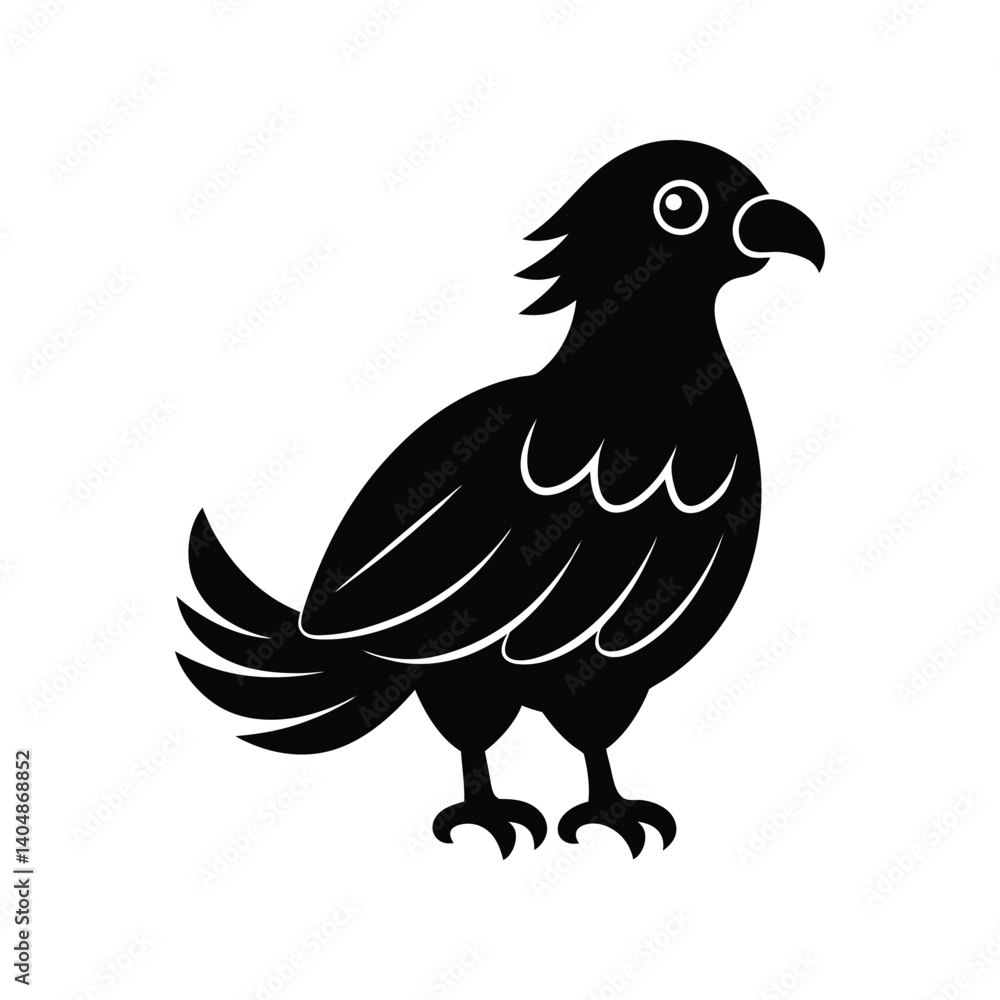 Fototapeta premium Majestic eagle vector illustration, a wild bird silhouette isolated on white.