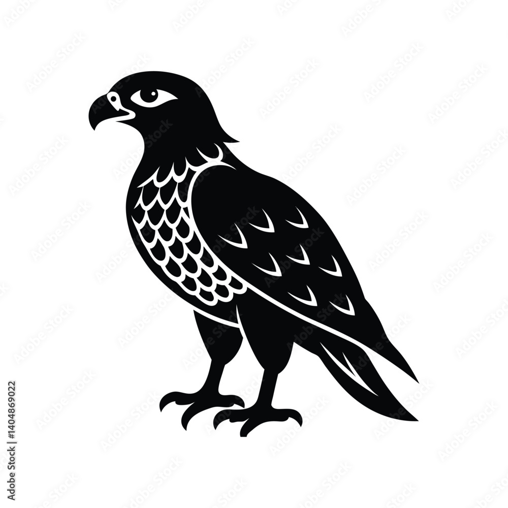 Fototapeta premium Majestic eagle vector illustration, a wild bird silhouette isolated on white.