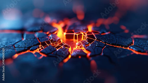 Wallpaper Mural Hacked system cracks forming on a glowing network interface illustration cybersecurity visual digital realm futuristic perspective technology concept Torontodigital.ca