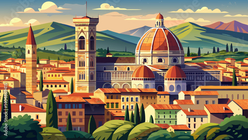 FLORENCE in Italy with the great dome of the Cathedral