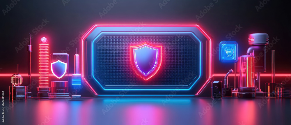 Exploring privacy icons in futuristic design with shield overlays illustration digital space graphic art modern aesthetic visual concept Exploring privacy icons in futuristic design with shield overlays illustration digital space graphic art modern aesthetic visual concept
