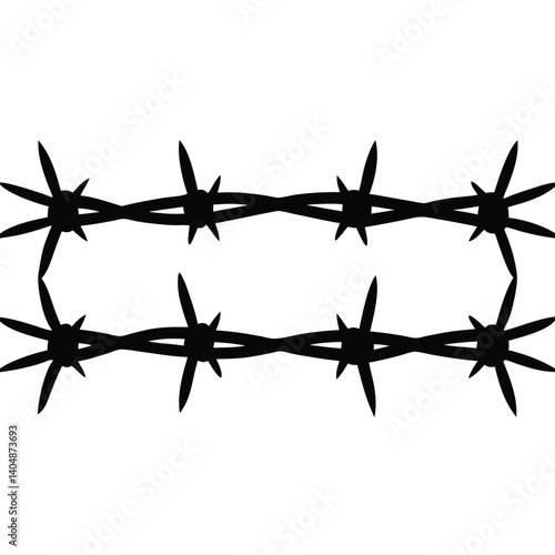 Wallpaper Mural Barbed wire silhouette vector isolated on white background  Torontodigital.ca