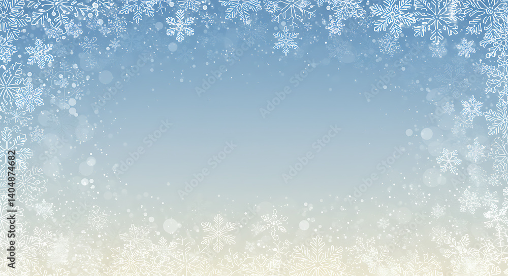 Winter's Embrace: Serene Blue and White Snowflake Border AI Generated Winter's Embrace: Serene Blue and White Snowflake Border AI Generated