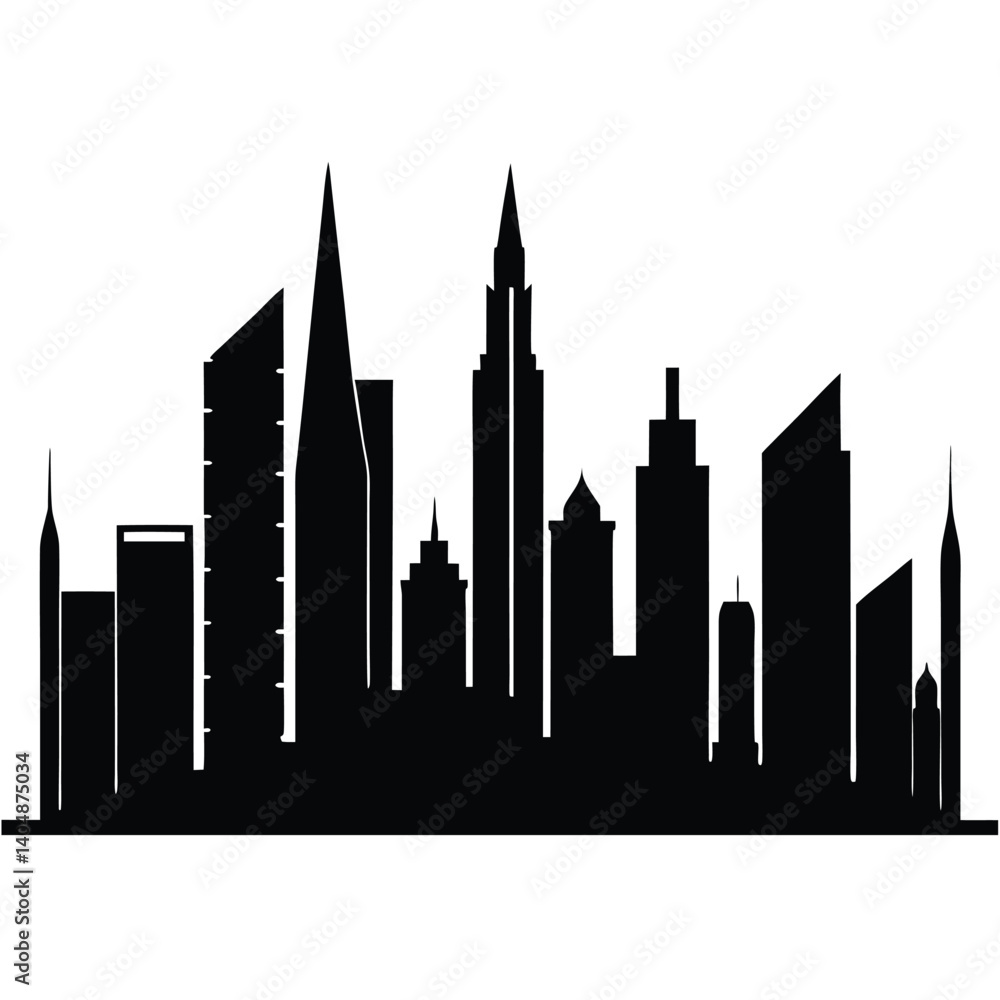 Obraz premium Dubai city skyline buildings silhouette vector isolated on white background 