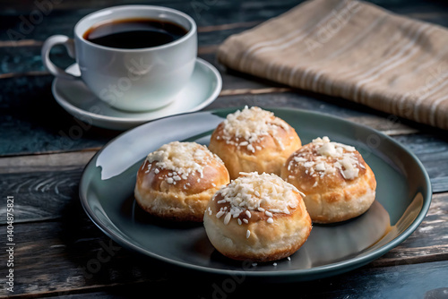 Wallpaper Mural Warm & Indulgent: Cream-Filled Pastries with Toasted Coconut Flakes Torontodigital.ca