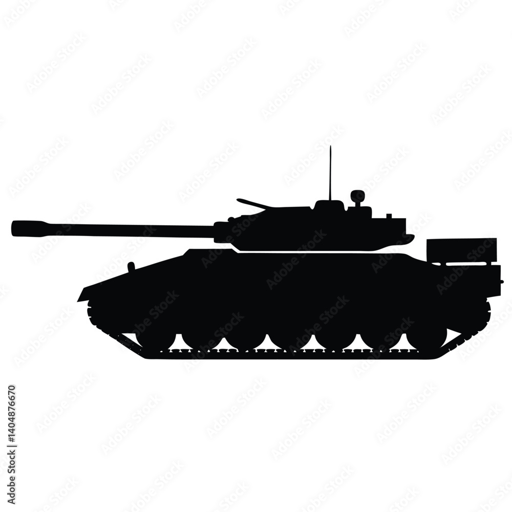 Fototapeta premium military tank silhouette vector isolated on white background 