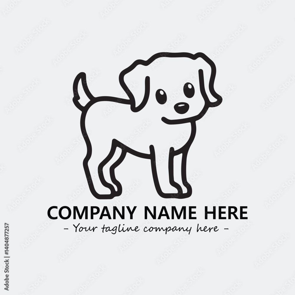 Obraz premium Dog illustration black and white for logo company vector image