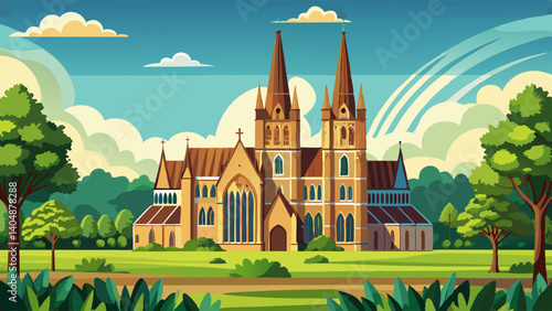 Salisbury Cathedral, formally known as the Cathedral Church of the Blessed Virgin Mary, an Anglican cathedral in Salisbury, England.