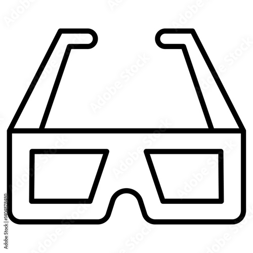3D glasses icon Simple outline vector logo