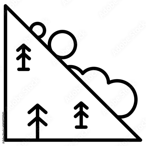 avalanche icon Simple outline vector logo