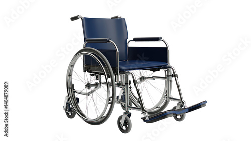A modern wheelchair with a sleek design, positioned against a neutral background, symbolizing mobility and independence