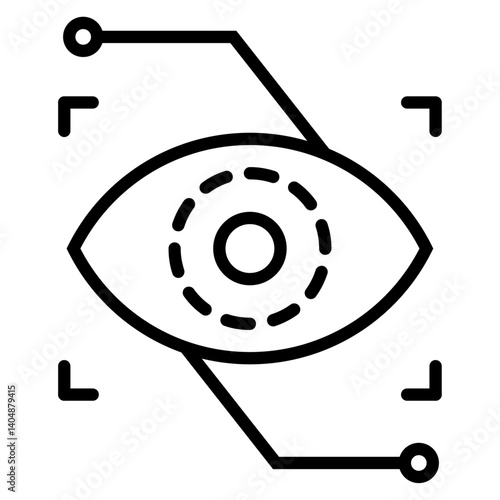 Bionic eye icon Simple outline vector logo
