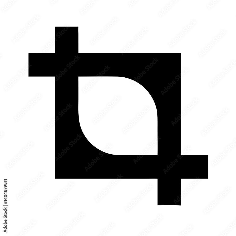 Obraz premium Crop Tool Icon Vector Illustration