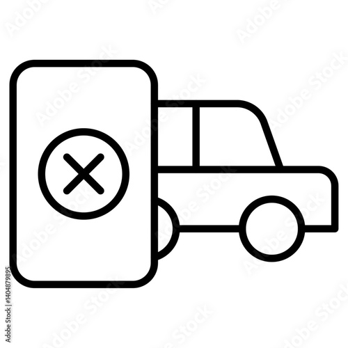 Cancel ordered taxi icon Simple outline vector logo