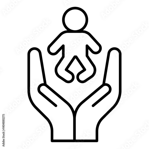 child protect icon Simple outline vector logo