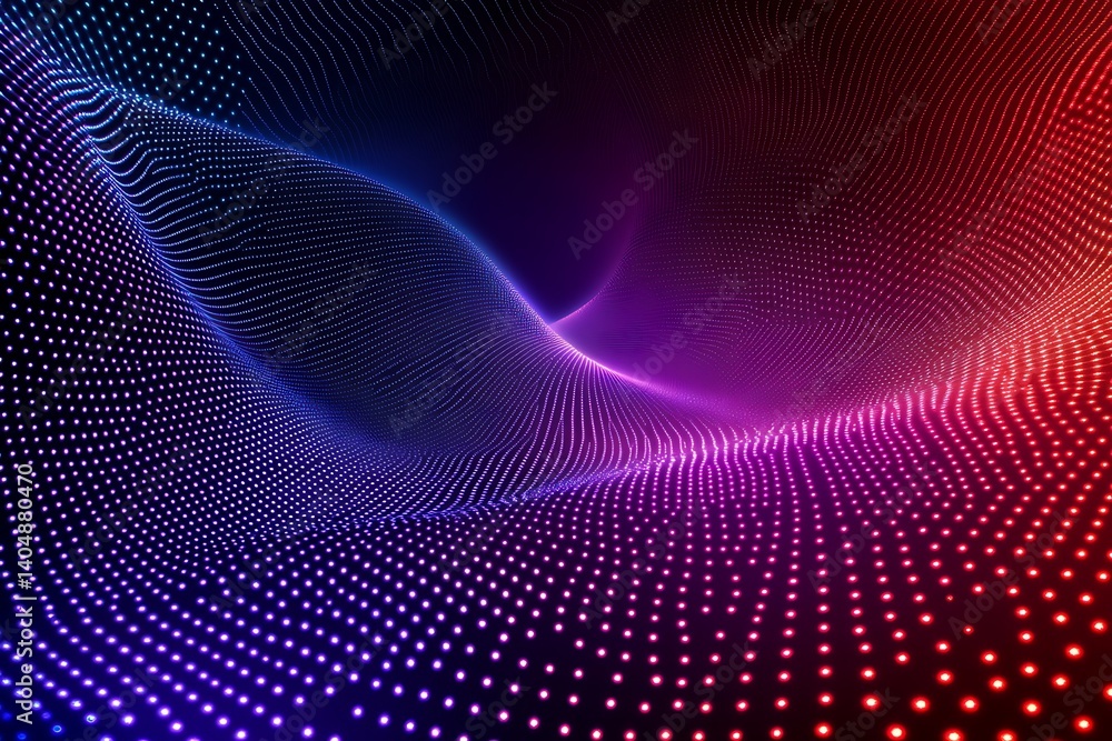 Dotted Wave Background with Mesh Gradient, Network Structure and Neon Glowing Effect Dotted Wave Background with Mesh Gradient, Network Structure and Neon Glowing Effect