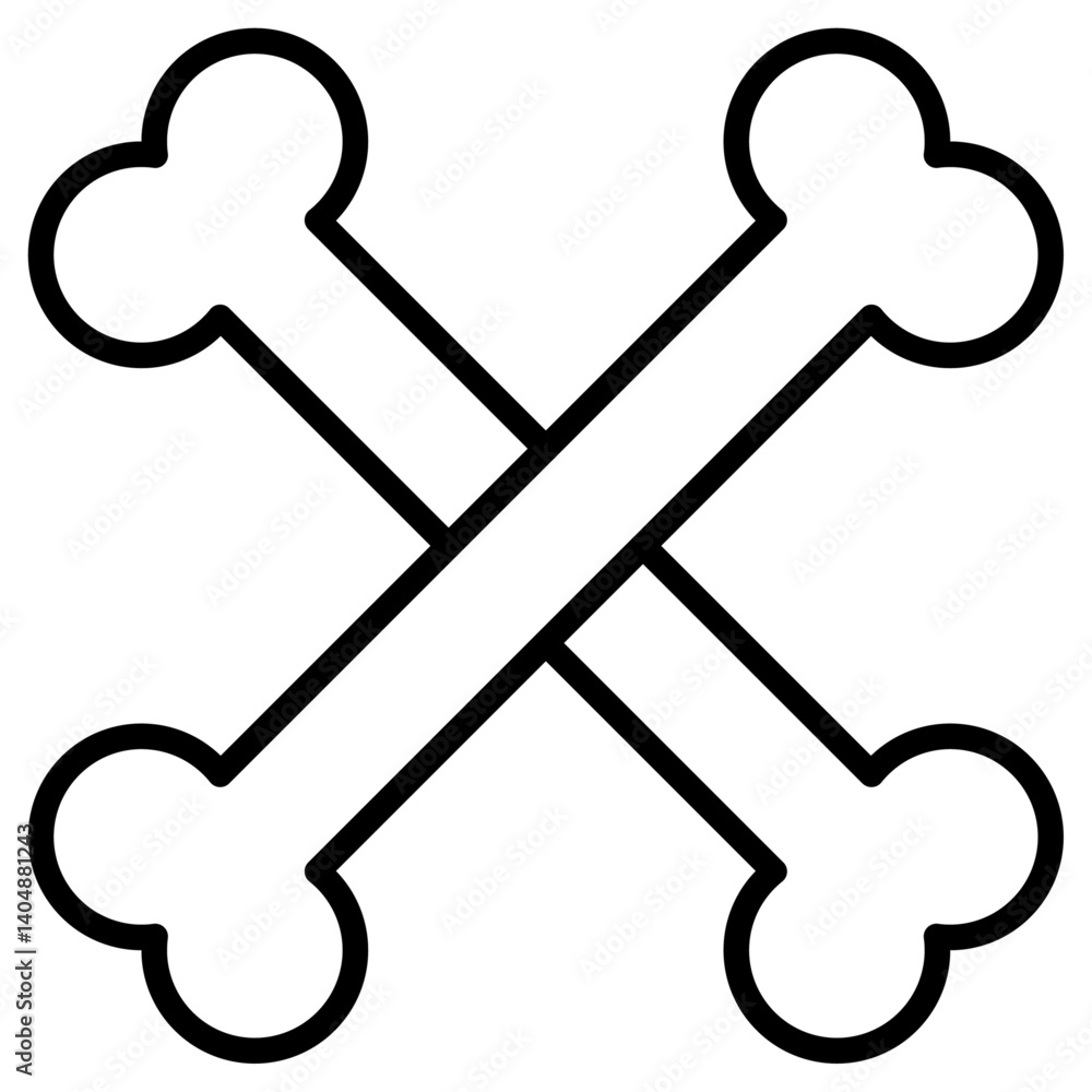 Dog bone icon Simple outline vector logo Dog bone icon Simple outline vector logo