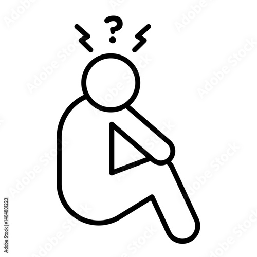 Depression icon Simple outline vector logo