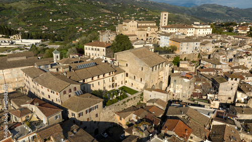 Obraz na płótnie Aerial view of the historic center of the town of Anagni which is located in the province of Frosinone in Lazio, Italy. It is known as the city of the popes. w salonie