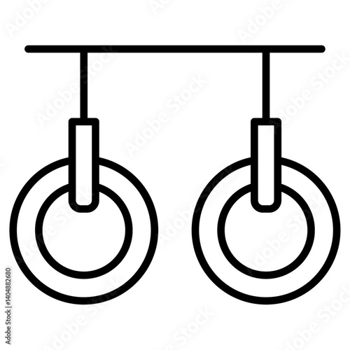 Gymnastic ring icon Simple outline vector logo