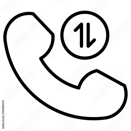 incoming outgoing calls icon Simple outline vector logo