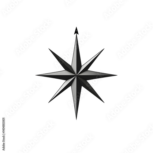 3D Star Compass Illustration
