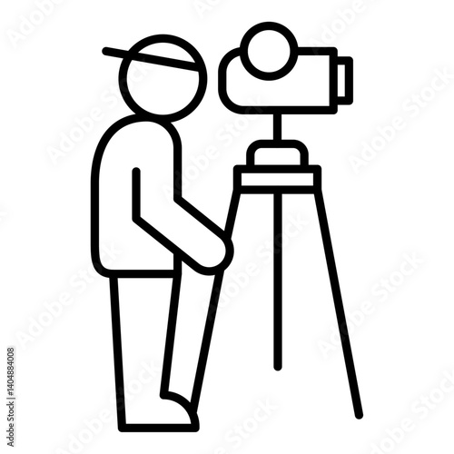 land surveyor icon Simple outline vector logo